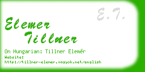 elemer tillner business card